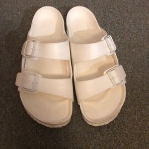 White, Vegan Birkenstocks